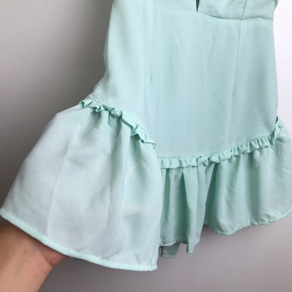 Superdown Revolve Mint Valery Lace Up Mini Dress - Picture 8 of 15